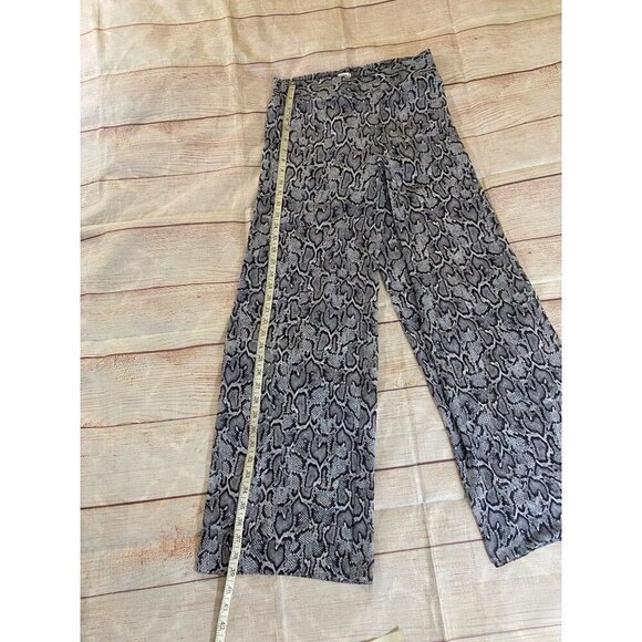 Vintage Y2K Cache Women's Grey Snake Print Sheer Chiffon Pants - 0 - Picture 2 of 11
